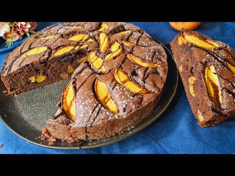 Moist Chocolate Peach Cake